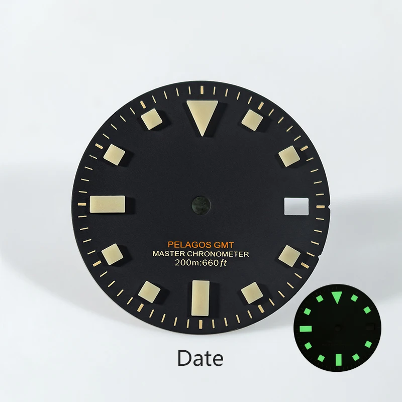 Pelagos Vintage Dial No Date GMT 50 Layers Lume Retro 28.5mm for NH34 Mod