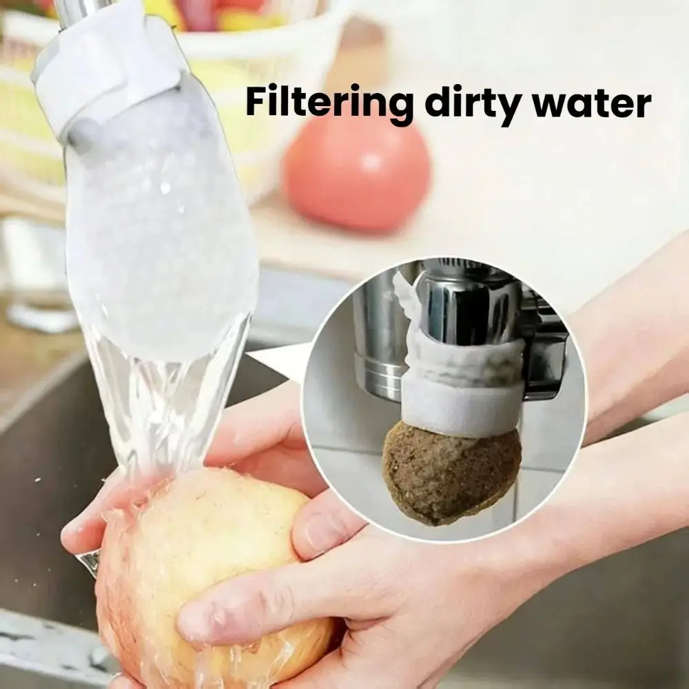 

10/20/50Pcs Universal Faucet Filter Cotton Anti-splash with T-strap Faucet Filter Thickened Tap Water Filter Bag