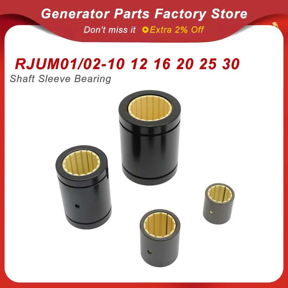 Shaft Sleeve Bearing  RJUM01/02-10 12 16 20 25 30 /5PCS Linear Bearing Plain Bearing Engineering Plastics Bushing With Wearproof