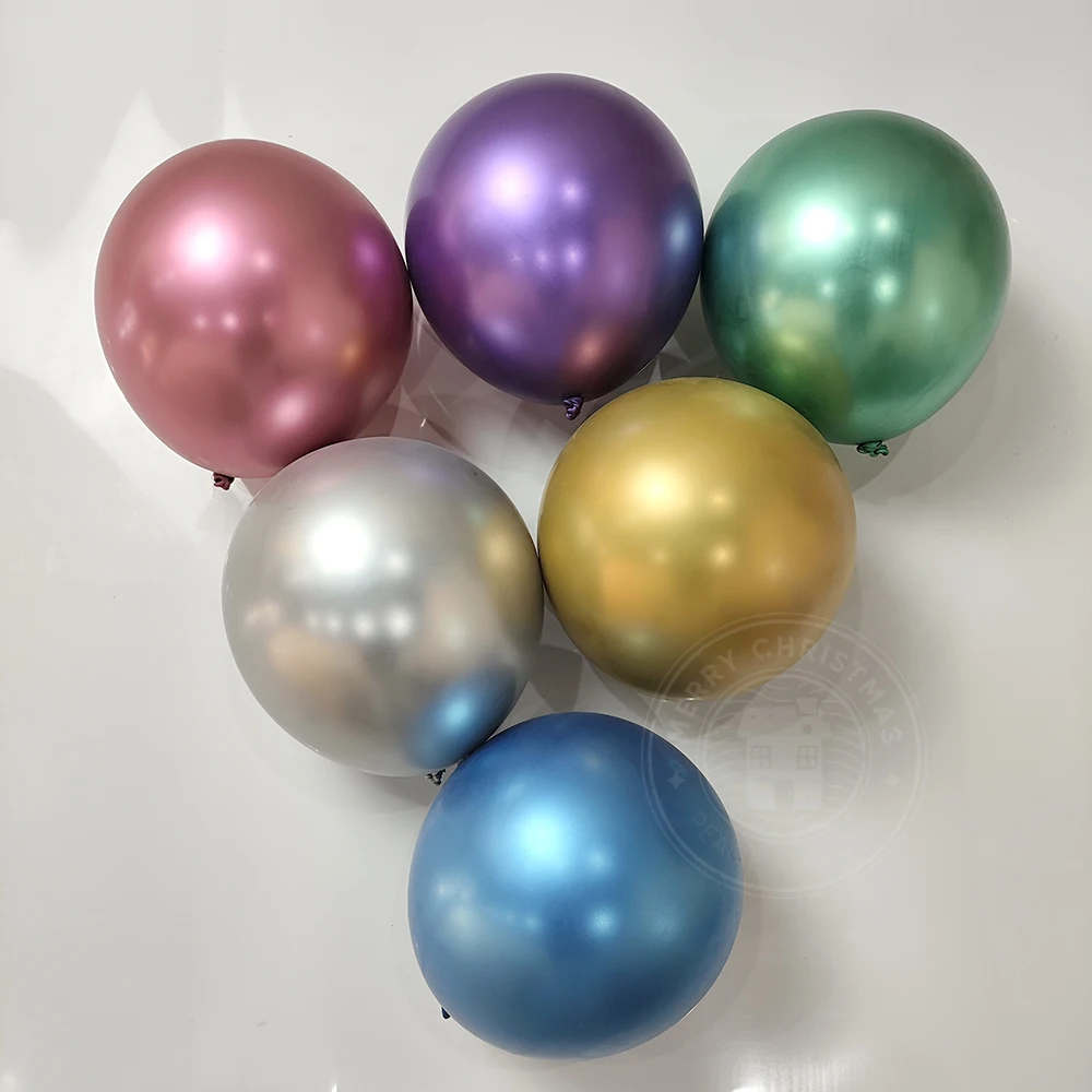 5/10/12/18inch Latex Balloon Gold Silver Blue Purple Red Green Balloon Wedding Happy Birthday Metallic Chrome Ballon Decoration