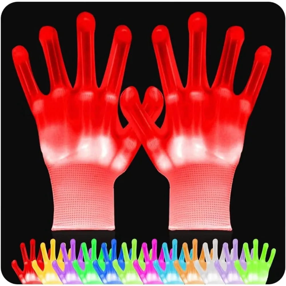 

Cool Toys LED Gloves 12 Color Changeable Lights Halloween Costumes Light Up Gloves Cool Fun Gifts Stocking Stuffers for