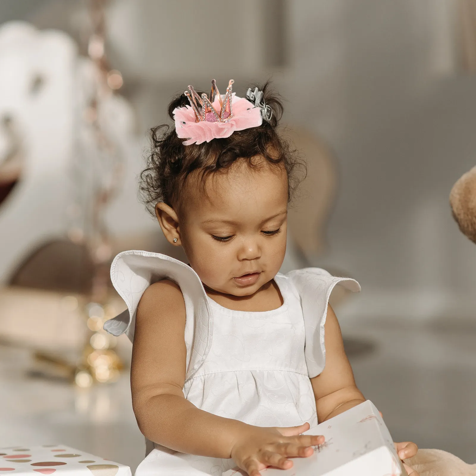 

1Pcs Rhinestone Crown Hair Clip Deep Pink Bobby Clip Adorable Hair Accessories for Bobby Pin