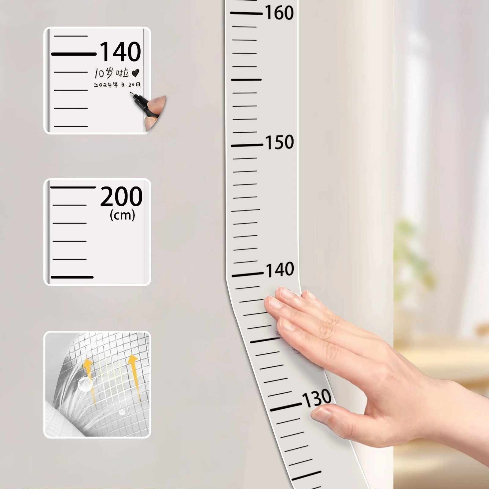 2m Wall Height Measurement Card Easy-to-Read Durable PC Writeable & Removable Ideal for Room Decor Wall Decorations Украшения