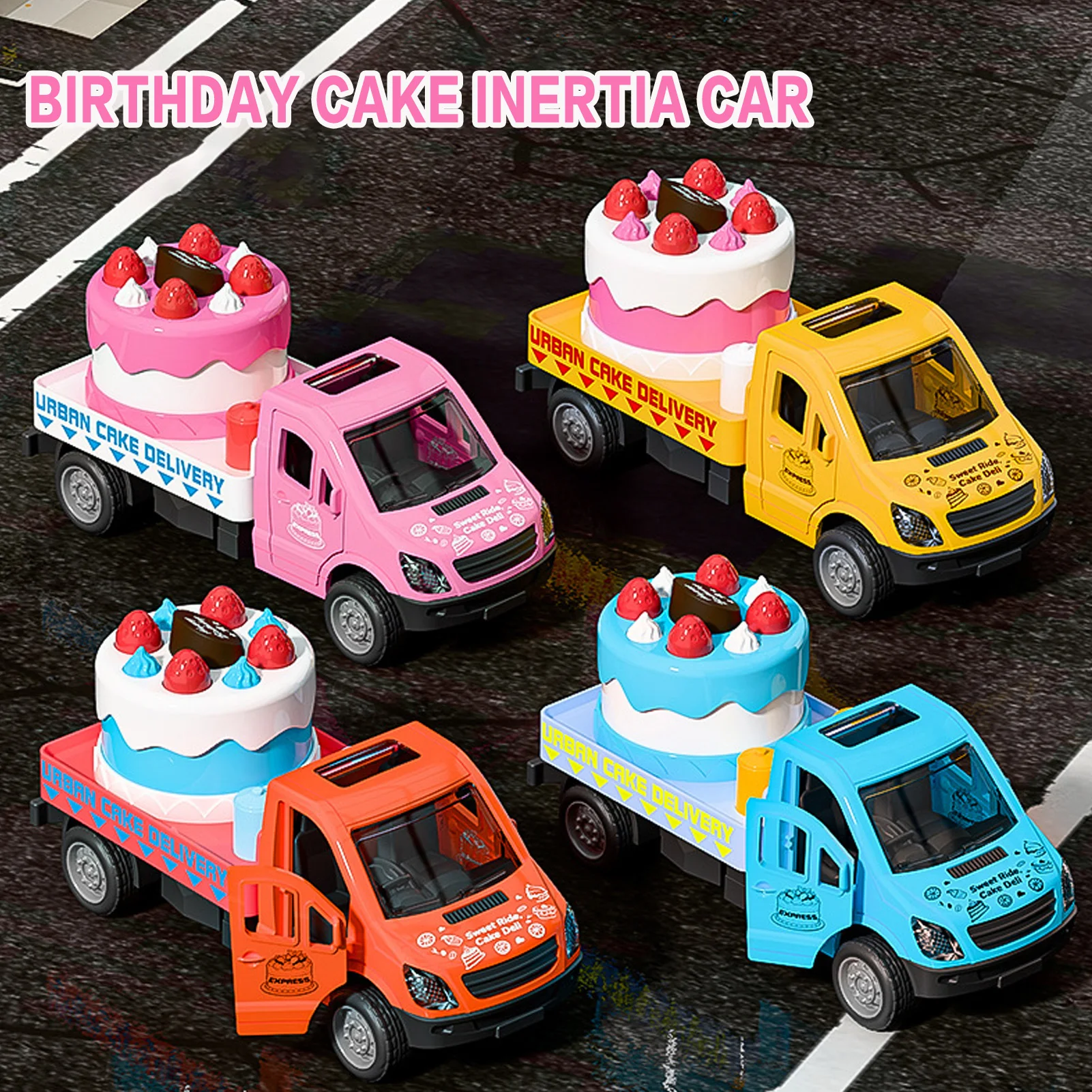 Realistic Inertia Toy Car Model for Cake Decoration and Kids Play, Mini Vehicle with ABS Plastic Safe Material
