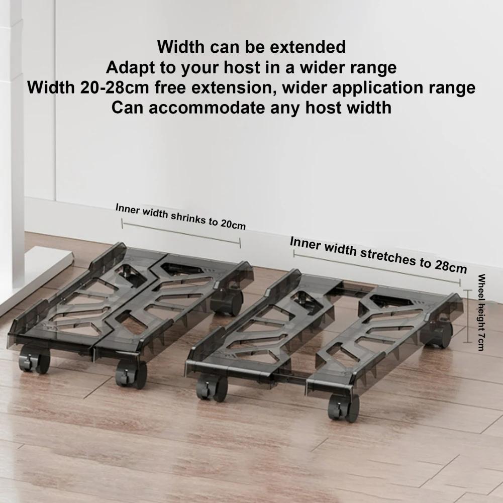 Adjustable Mobile CPU Stand Heavy-Duty PC Tower Stand With 4 Caster Wheels Ventilated Under Desk CPU Holder PC Floor Cart