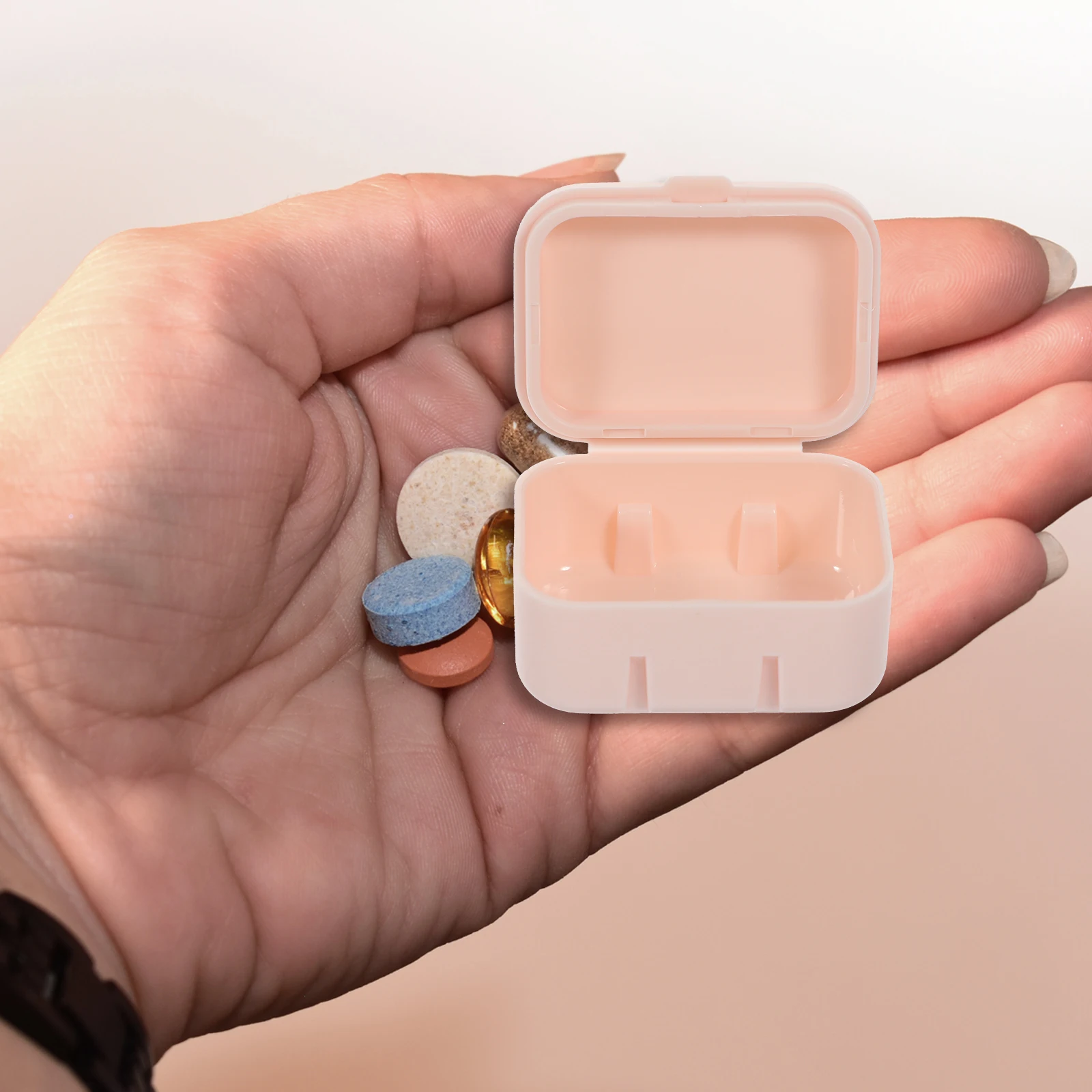 

Dispensing Medicine Box 4 6 Compartments Pink Portable Daily ganizer Travel Pillboxes Sealed Easy Carry Small Case