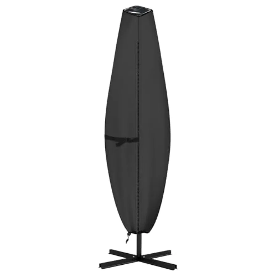 

Patio Parasol 600D Waterproof Clear Top Outdoor Umbrella Cover - Fits Solar Umbrella 8-11 Feet, Black