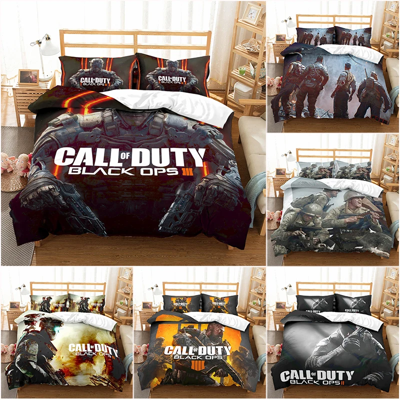 High Quality CALL DUTY Game Pattern Printed Duvet Cover with Pillow Cover Bedding Set  3D Bed Set for Bedroom Decor