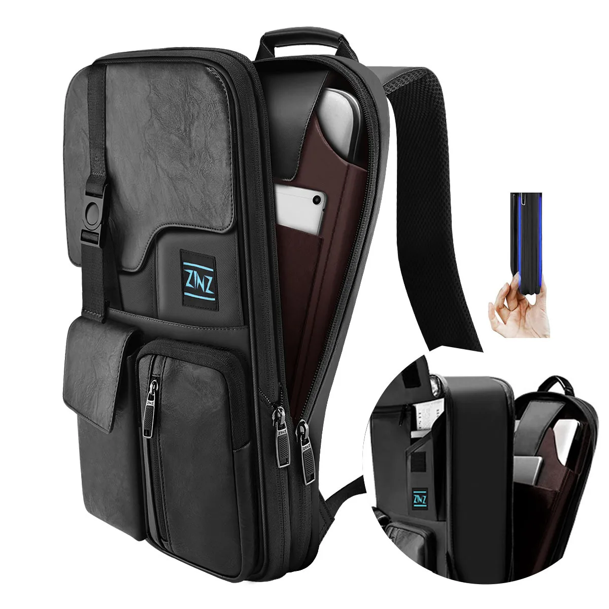 Mens Briefcase Laptop Bag Computer Backpack Laptop Computer Protective Cover Large Capacity Travel Student Multifunctional