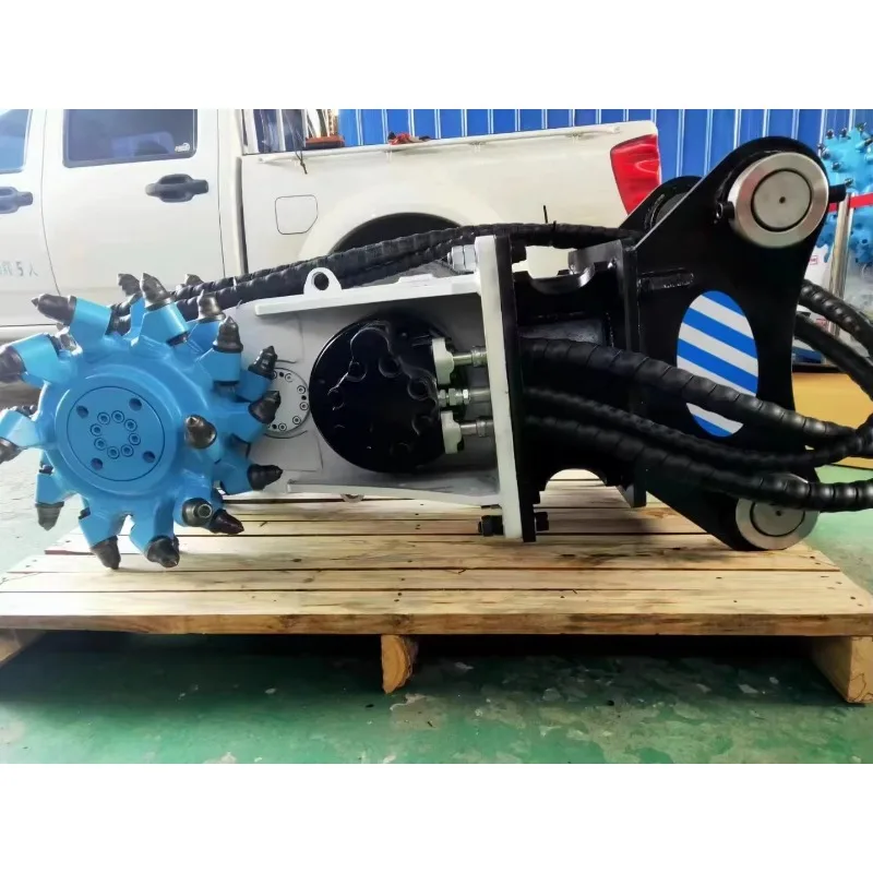 Construction Equipment Hard Rock Crusher Attachment Drum Cutters for Excavator Pulverizer Mobile Tire Shredder