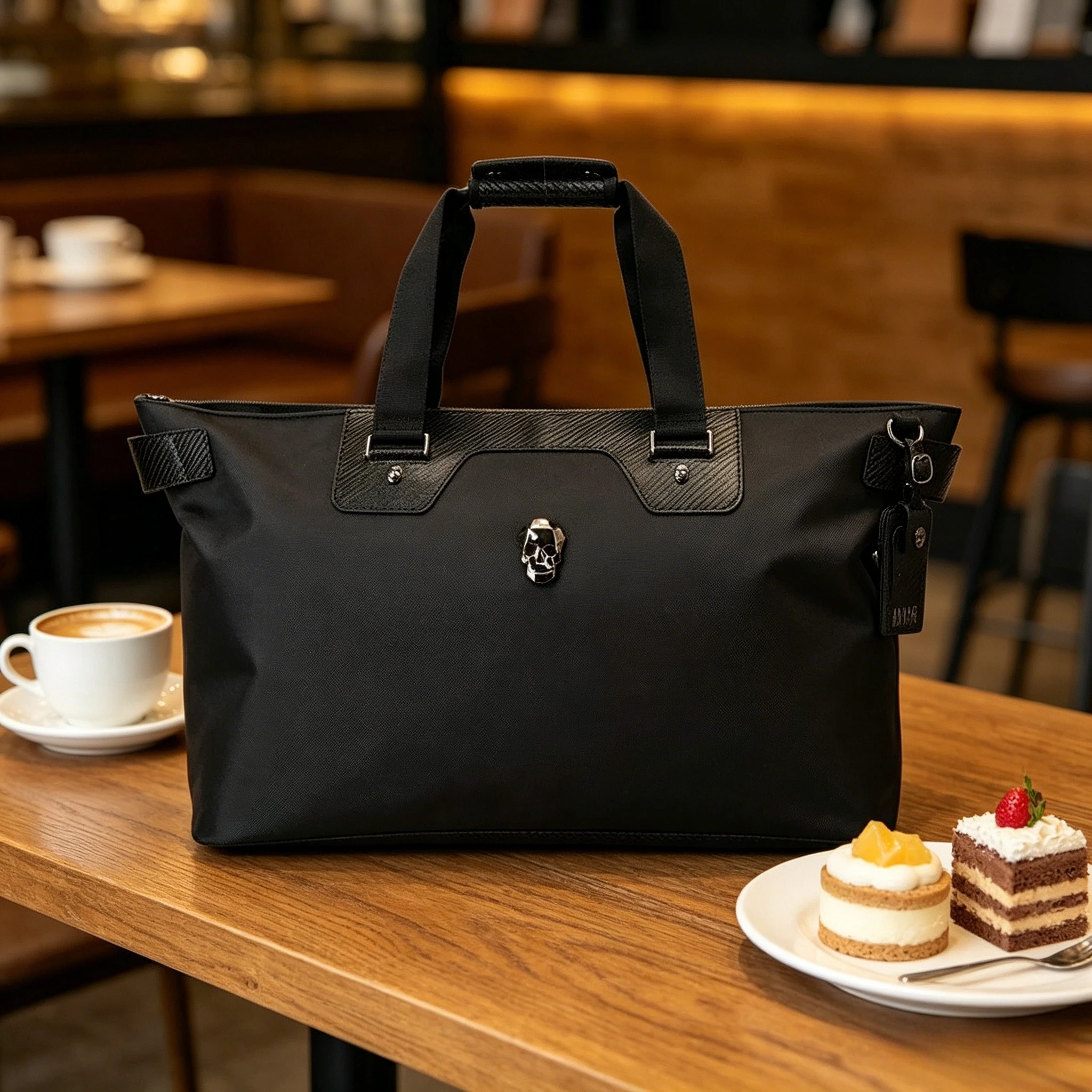 

Fashion Golf Clothing Bag Handbag Shoulder Bag Large Capacity Sports Duffel Bag Color Block Design Black White
