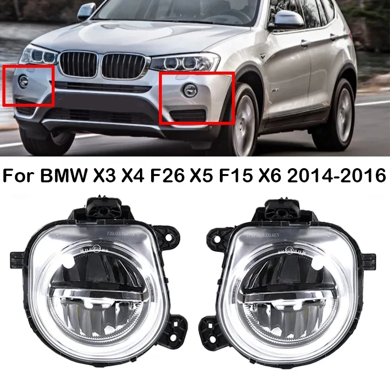 

1Pair Front Bumper LED Fog Light Lamp DRL Driving Lamp For BMW X3 X4 F26 X5 F15 F85 X6 63177317251,63177317252