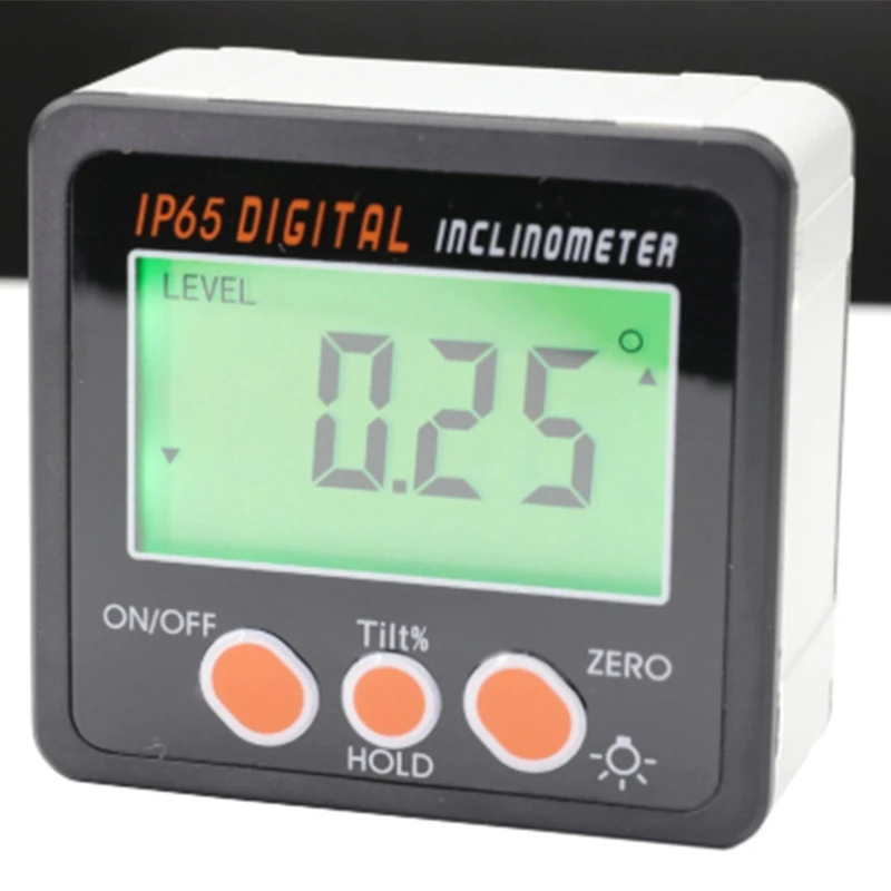 IP65 Waterproof Protractor With Back Light Inclinometer Angle Bevel Box Electronic Protractor Magnetic Base