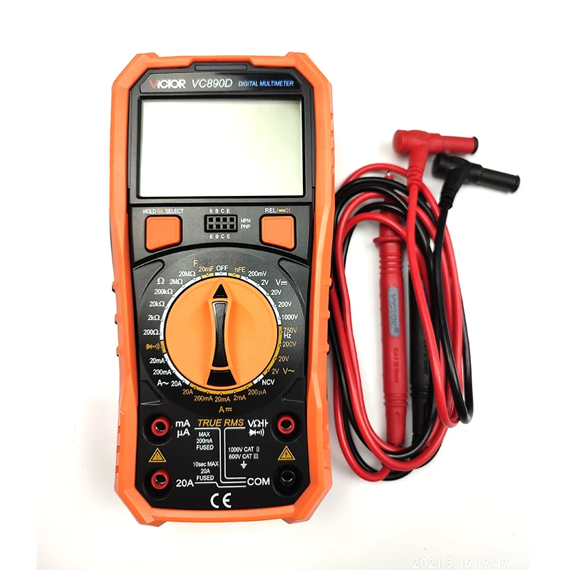 VICTOR VC890D VC890C+ Professional Digital Multimeter True RMS Multimeter 20mF Capacitor 20A Currents Measurement Meter 890C