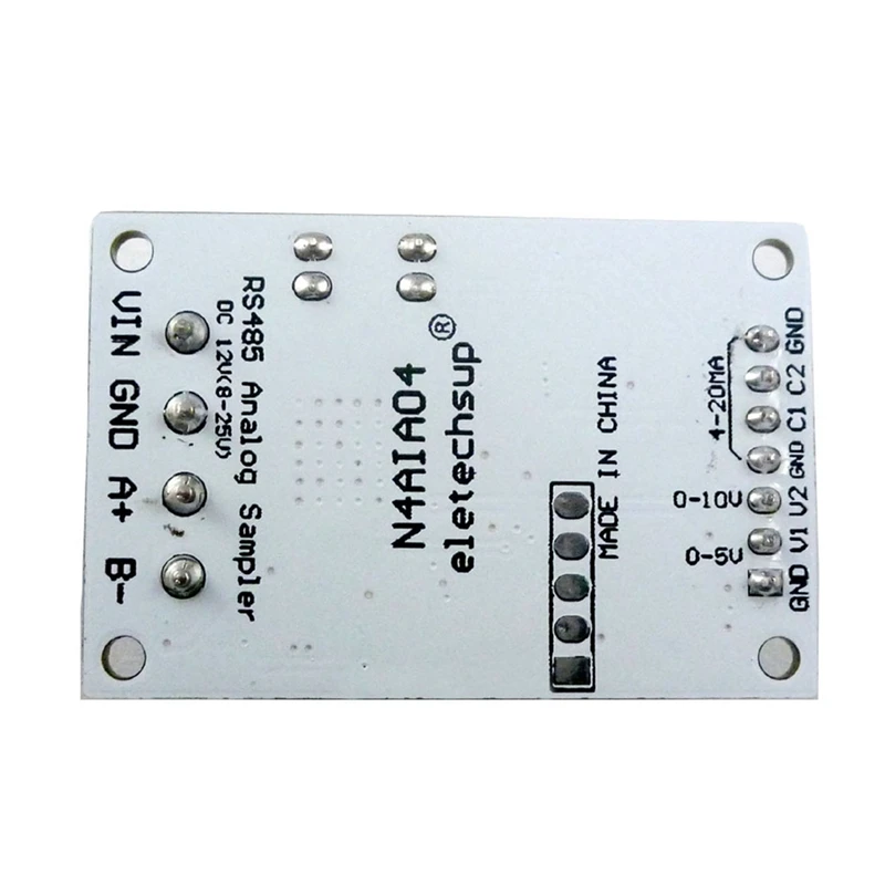 ELETECHSUP 4-20MA Voltage Signal Acquisition RS485 Modbus RTU Module For PLC Current Transmitter Measuring Instruments