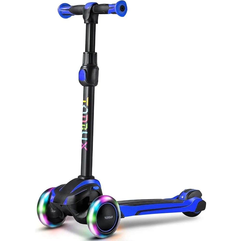 

4 Adjustable Heights, Light Up 3-Wheels Scooter, Shock Absorption Design, Lean to Steer, Balance Training Scooter for Kids