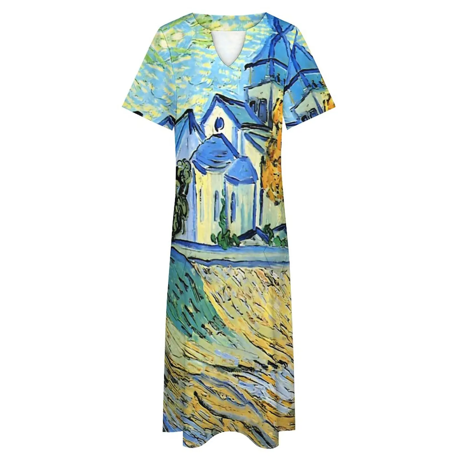 Van Gogh Dress Summer The Church Of Saint Paul Street Wear Casual Long Dresses Woman Night Club Maxi Dress Birthday Gift