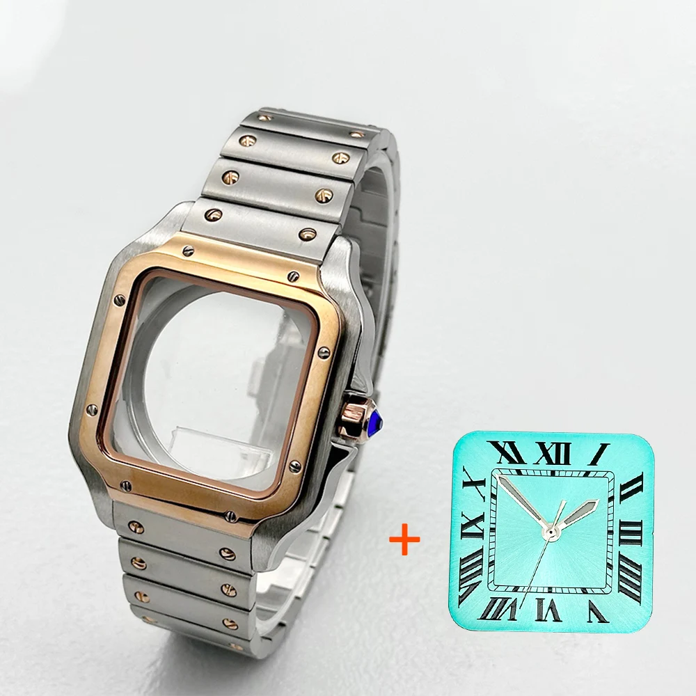 38mm-nh35-square-case-high-quality-santos-watch-case-set-black-gold-case-steel-27mm-square-dial-compatible-nh35-nh36-movements