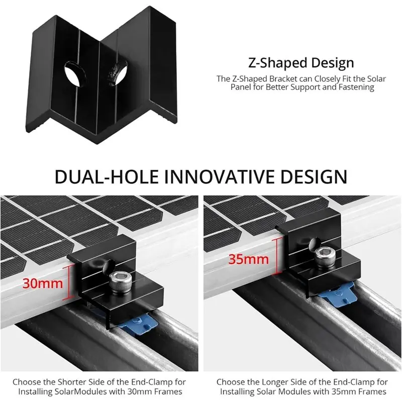 ABFY-لمعيار Unistrut لوحة طاقة شمسية تصاعد عدة 10 قطعة نهاية المشبك 30 مللي متر/35 مللي متر لوحة طاقة شمسية بين قوسين