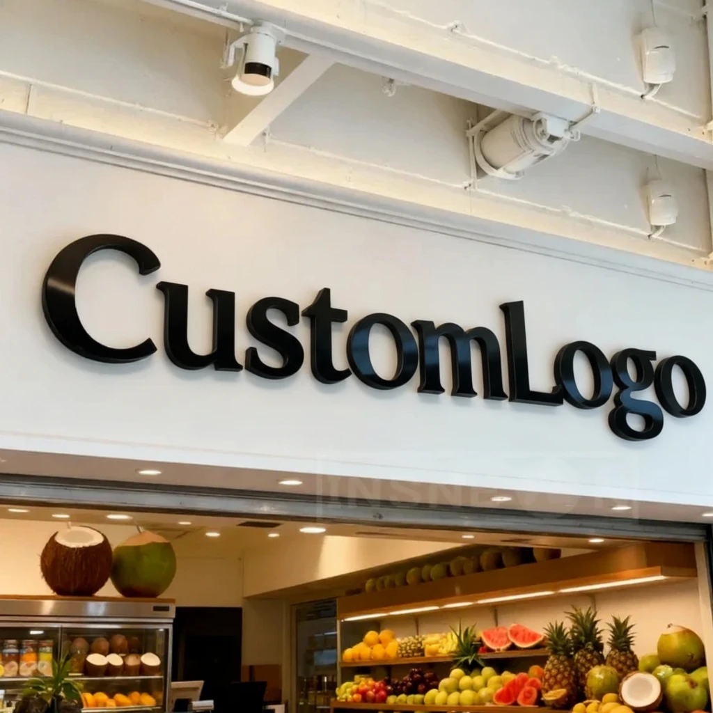 شعار حديث مخصص 2D علامة معدنية رسائل معدنية غير مضيئة أضواء لافتة الإعلان Led الاكريليك علامات رسالة جدار المرآب