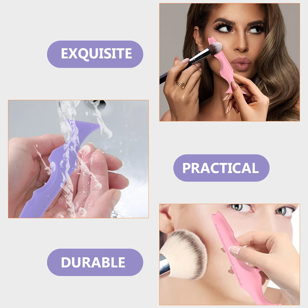 Plantilla de delineador de ojos de silicona, ayuda de maquillaje reutilizable para sombra de ojos, lápiz labial, máscara, herramienta de belleza multifunción, suministros de maquillaje, 2 uds.