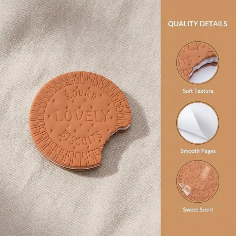Funny Chocolate Cookies Shape Memo Pad Tearable Handwritten Note Book Creative Stationery Gift for Students Teenagers School