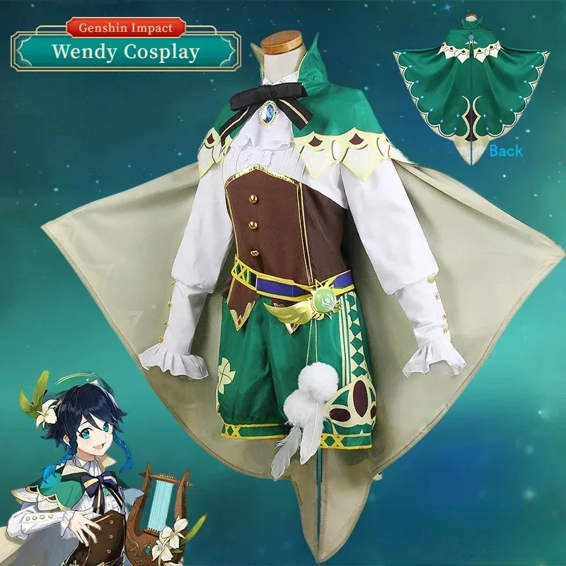 جينشين إمباكت فينتي زي موحد شعر مستعار أحذية كوسبلاي أنيمي النمط الصيني أزياء الهالوين للنساء لعبة ويندي ويندي