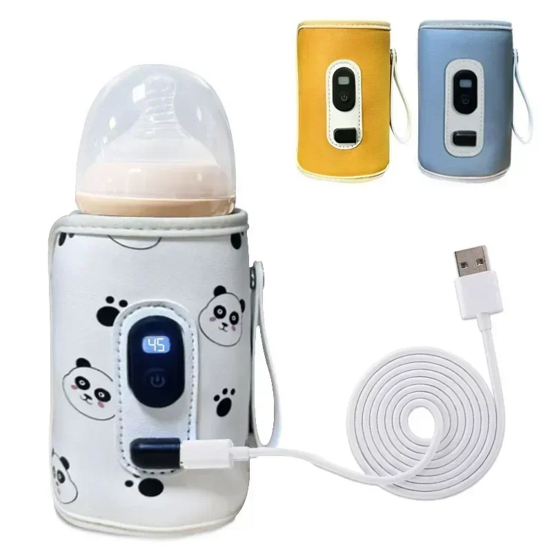 USB-babymelkfles thermische tas Universeel digitaal display Voedingsflessenverwarmer Draagbare babymelkwarmtehouder voor op reis