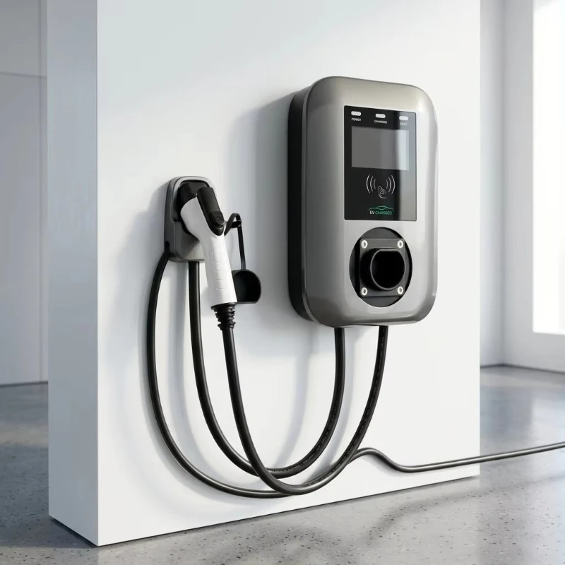 New Wall Mounted DC Charger 7kW Commercial Use Smart APP Control OCPP Charging Gun Socket Holder