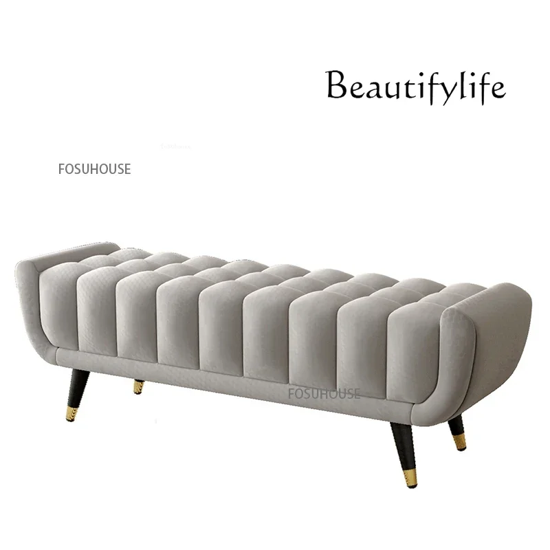 Tabouret de lit de chambre à coucher de luxe léger, poufs de Style européen, banc de maison nordique Simple, salon, magasin de vêtements, vestiaire, canapé