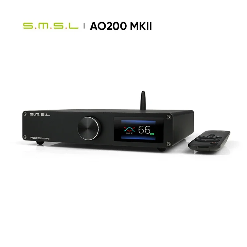 Imagem -02 - Smsl Ao200 Mkii Amplificador de Potência Digital Bluetooth Usb Hifi Xlr Rca Entrada Balanceada Usb Ma5332ms Chip Amp com Controle Remoto