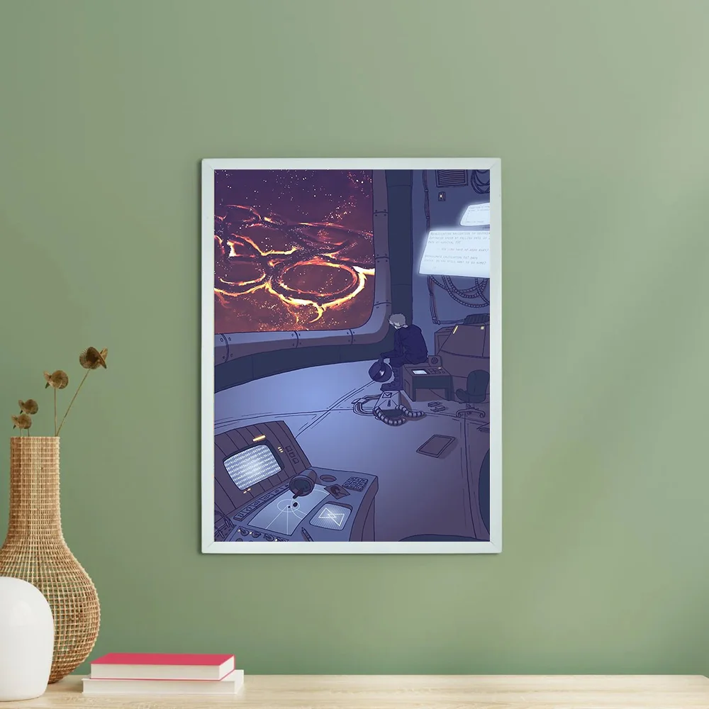 Vaporwave جدار الفن Cyberpunk Citycape المناظر الطبيعية المستقبلية قماش طباعة التكنولوجيا الجمالية غرفة ديكور الخيال العلمي الفني