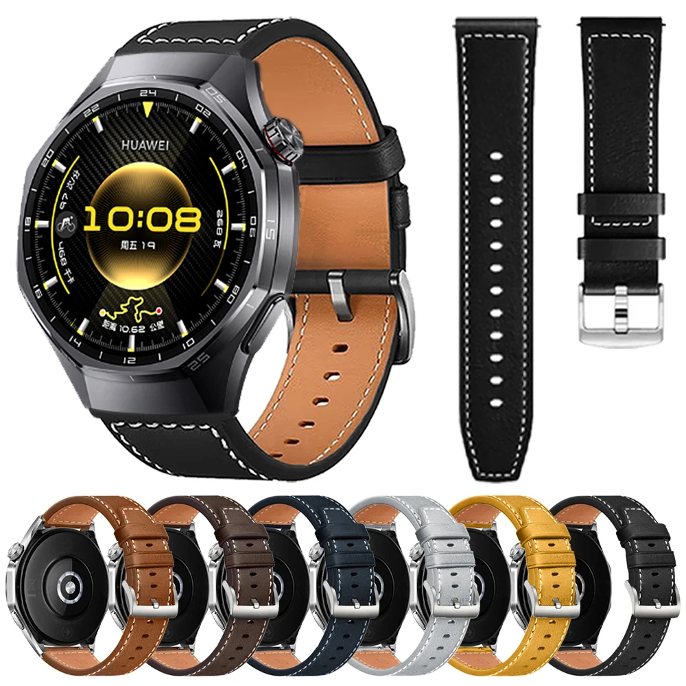 حزام من الجلد لساعة هواوي 4 5 46 مللي متر براعم الرياضة حزام الساعات لساعة هواوي GT 5 6 Pro GT6 5 4 3 20 مللي متر 22 مللي متر سوار قابل للتعديل