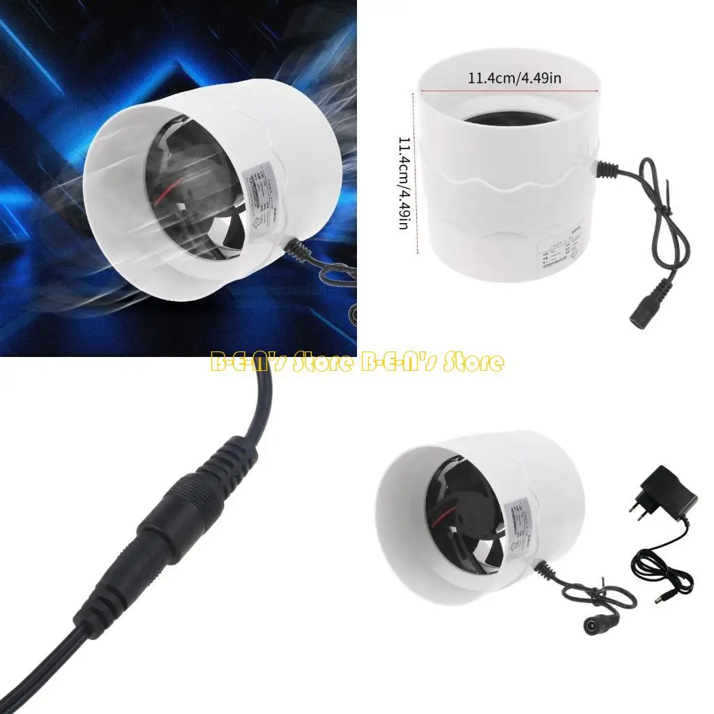 

Y1AD 4inch Extractor Fan Low Noise Inline Duct Hydroponic Air Blower Exhaust Fan for Home Bathroom Grow Room Ventilation