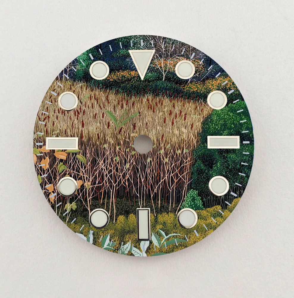 28.5 مللي متر الطلب NH35 الهاتفي الإبداعية زهرة البحر الهاتفي NH36 الطلب اللون الطلب صالح NH35/NH36 ساعة يد تعمل بالحركة أجزاء استبدال شعار مخصص