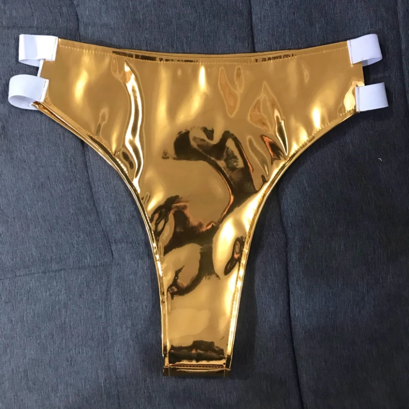 Shiny Women's Sexy Micro Shorts Patent Leather Nightclub Slimming Glossy Tiny Bikini Short Panties for Dancer Stage Performances