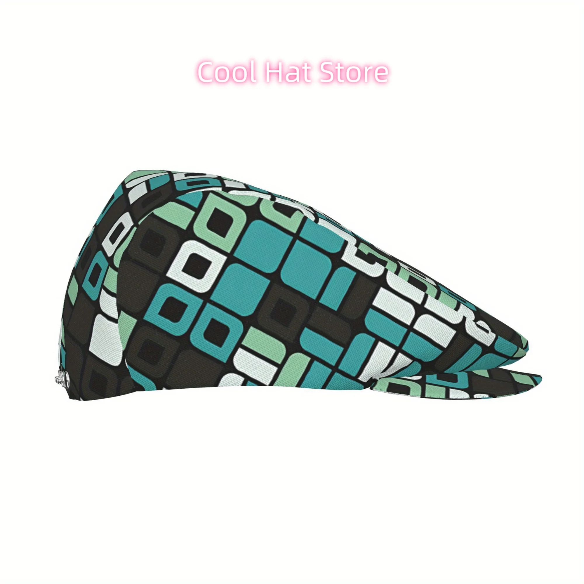 1pc Men' & Women' Retro Flat Cap with Full-Width Abstract Chaos Print - Adjustable Newsboy Beret Ivy Cabbie Hat, Lightweight for