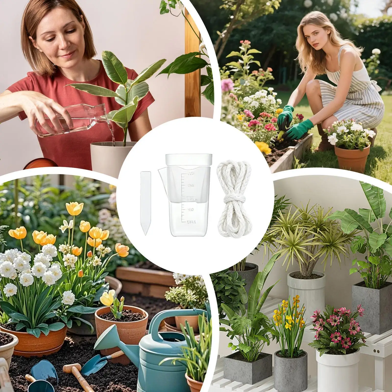 

Self Watering Plant Pots 12-Piece Clear Waterer Box Flower Pots With Drainage Holes For Garden Flower Propagation Seedling