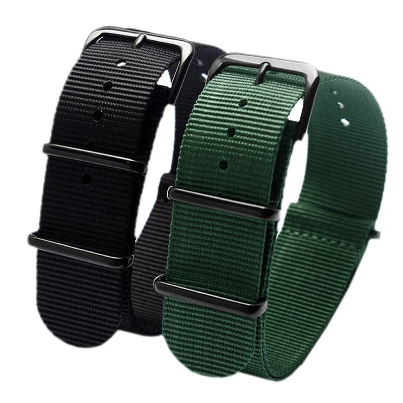 Nylon Watch Band for Seiko No. 5 Black Water Ghost Srpd79 Unisex Canvas Waterproof Watch Strap Accessories 22mm Wristband