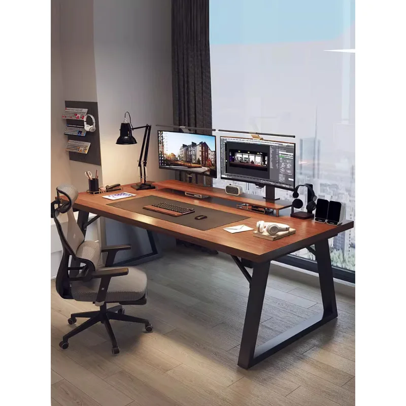 

Solid wood core computer desk desktop home office double e-sports desk home