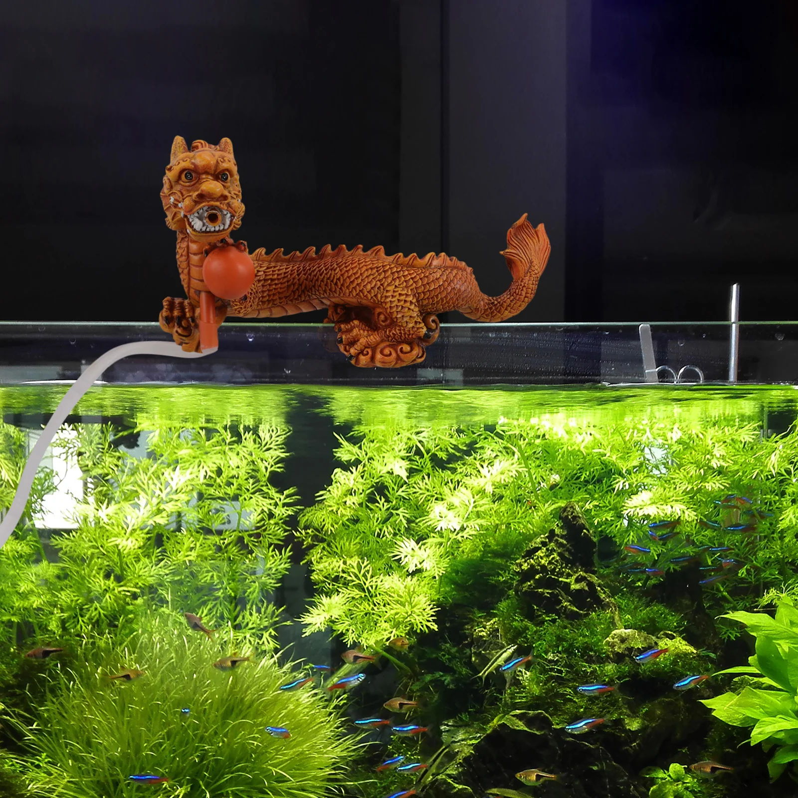 

Compact Simulation Dragon Statue Gold Dragon Water Fountain Fish Tank Decor Aquarium Dragon Shape Gardening Ornaments Miniature