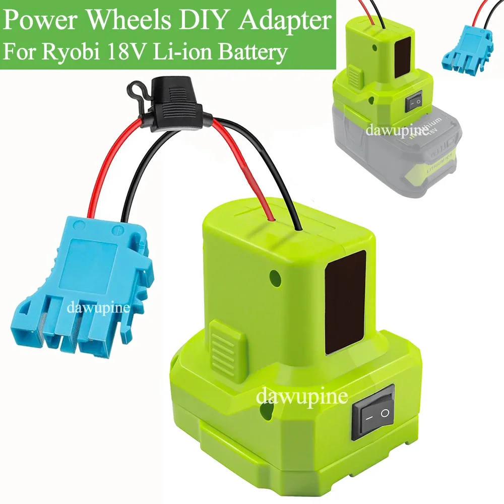 ワイヤーハーネスコネクタ電源ホイールDIYアダプター40Aヒューズ、リョービ18Vリチウムイオンバッテリー用、ペグペレーゴ子供用乗用玩具P107 P108対応