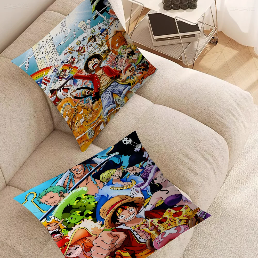 Anime O-ONE L-Luffy P-PIECE Pillow Gift Home Office Decoration Bedroom Sofa Car Cushion Cover Case 45x45