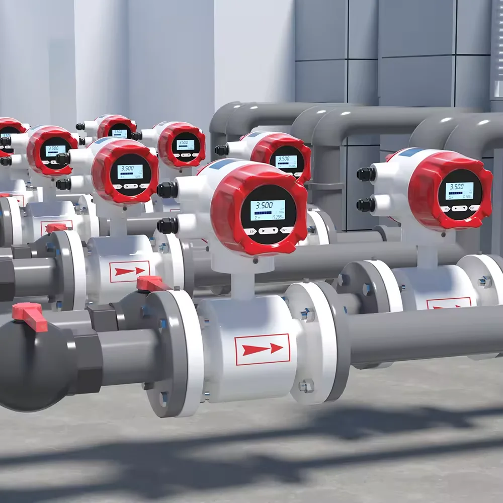 High Accuracy Impulse Electromagnetic Flow Meter for Water Oil Slurry Customizable OEM Instrument Flowmeter