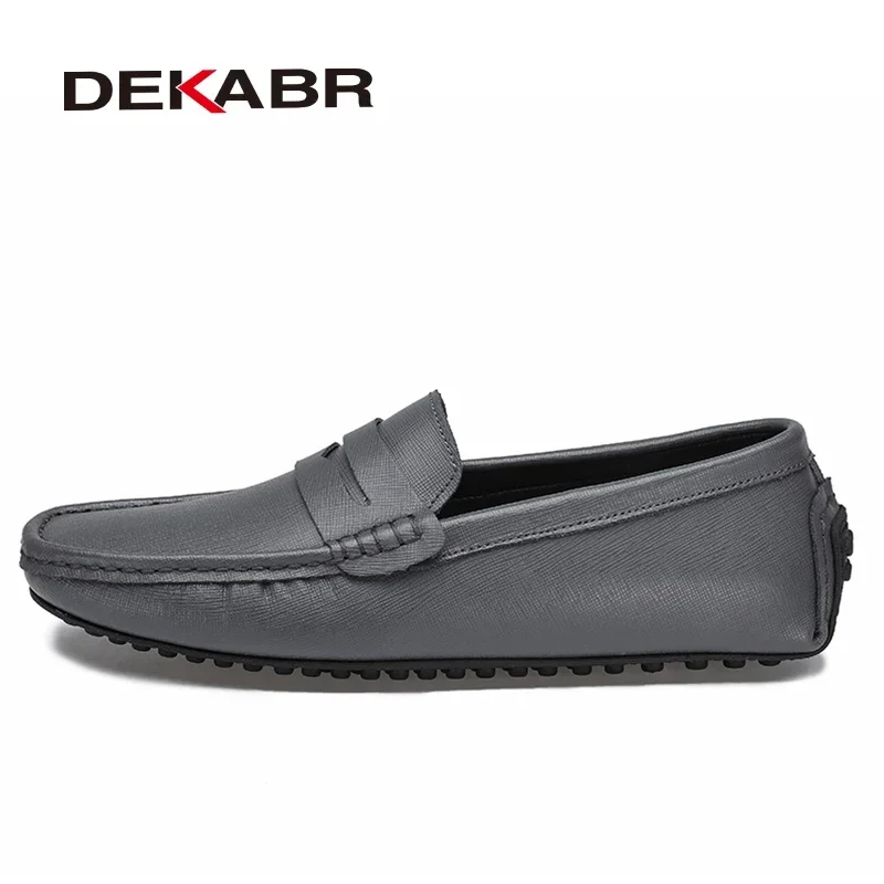 DEKABR Loafers Shoes Men Fashion Shoes New Spring Comfy Men\'s Flats Moccasins Classic Original Leather Men Casual Shoes