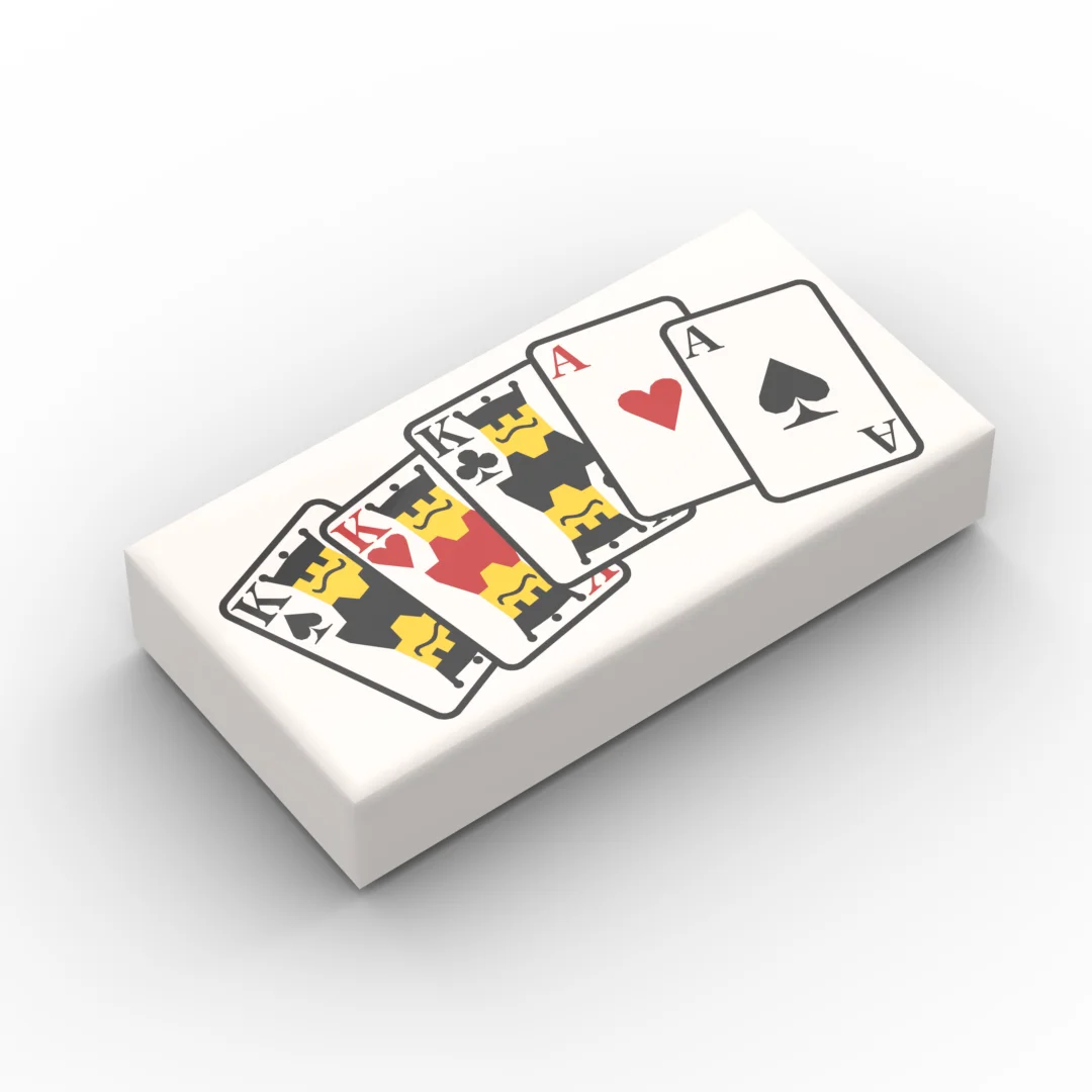 Small particle building block MOC 3069bpr0098 px6 bpw1 82668 printed playing card pattern