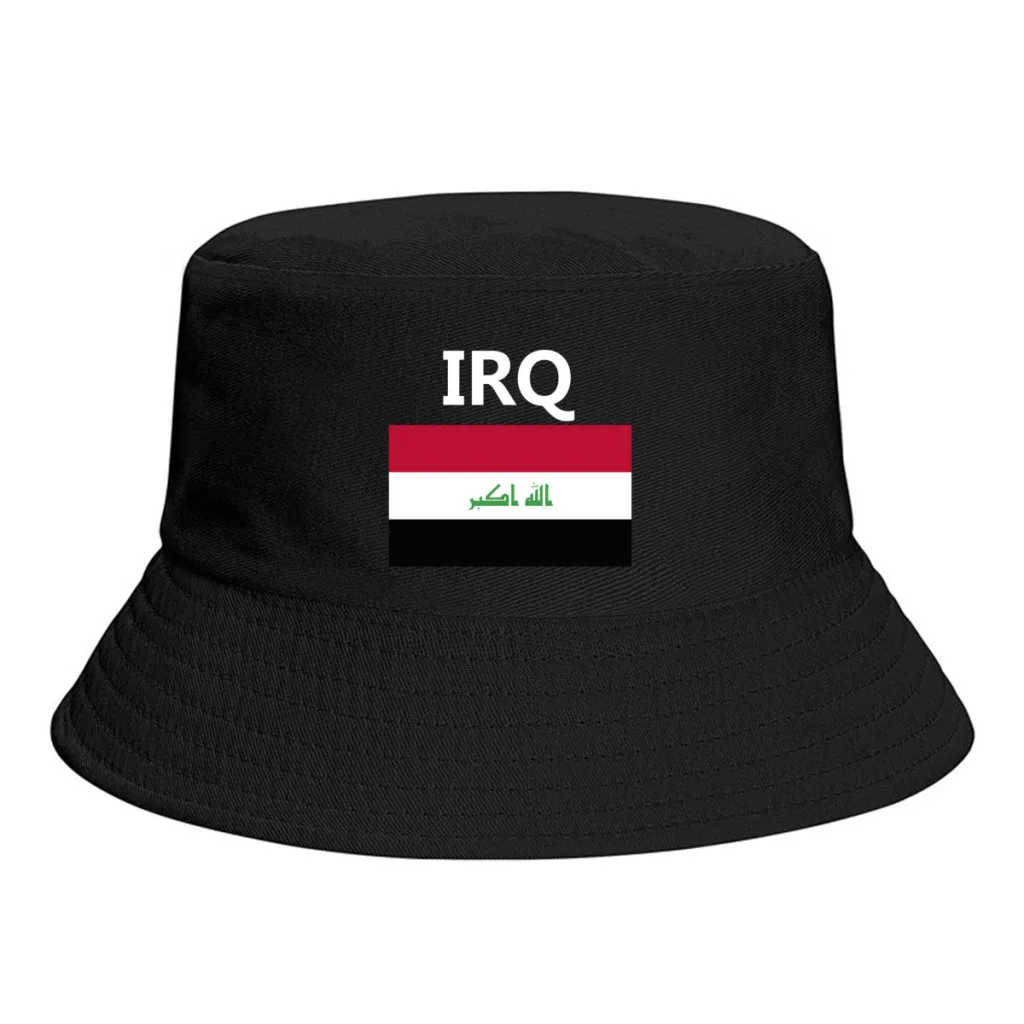 Iraq Flag Bucket Hats Print Cool Fans Sun Shade Simple Classic Outdoor Summer Fisherman Caps Fishing Cap