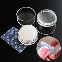 Nail Art Stamper Silicone Stamping Jelly with Scraper Transparent Visible No Misplacement for DIY Nail Decor French Tip Stamp