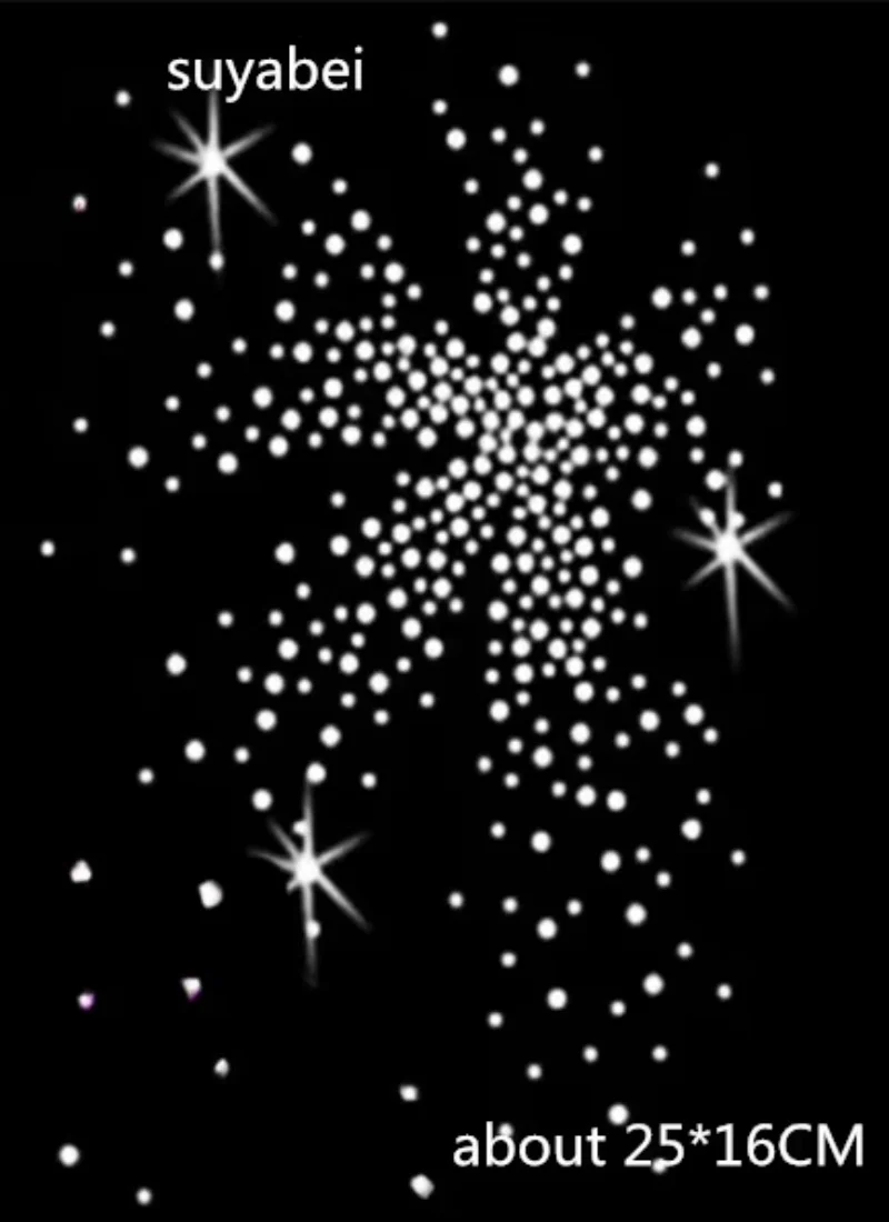 

2Pc/lot Star Rhinestones Applique Patches Hot Fix Iron on Transfers Motif for Shirt Rhinestone Motif Designs