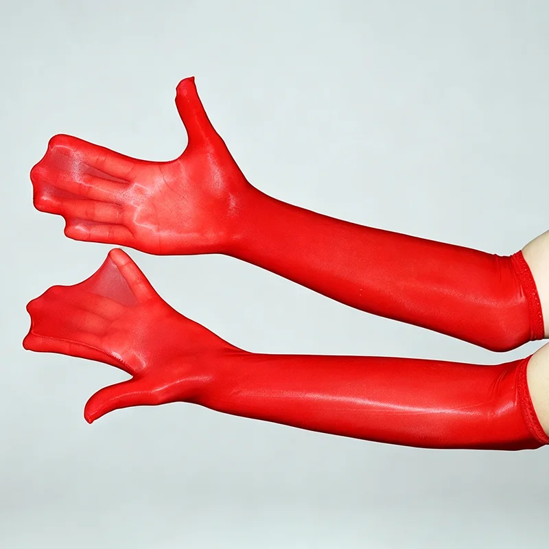 8D Solid Oil Smooth Thin High Elasticity Sexy Tight Stockings Gloves Women Sexy Cosplay Nightclub Dance Performance Accessories